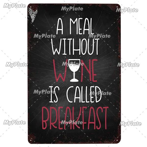 WINE Metal Sign Vintage Plaque Tin Sign Plate Wall Decor For Bar Club Man Cave Wine Kiln Art Painting Alcohol Poster