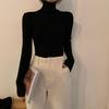 Women's Turtleneck Base Layer Autumn Winter Sweater Slim Fit Knitted Versatile Top