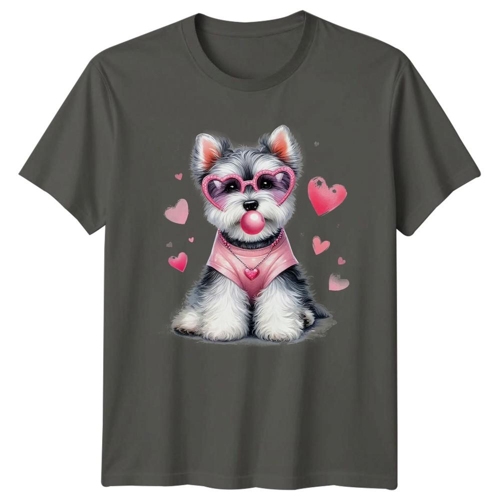 Puppy Dog Hearts Pink Bubblegum Dogs Animals Unisexs TShirt Unisexs Tee Graphic Top S