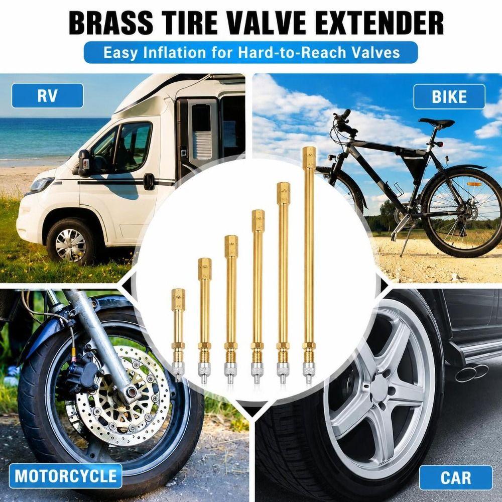 50-200mm Valve Stem Adaptor Anti Rust Tyre Valve Extender Tyre Inflator Adaptor  Auto Repair