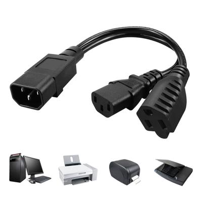 Netzkabel mit C14-Stecker auf C13+NEMA 5-15R-Buchse (Kombistecker)