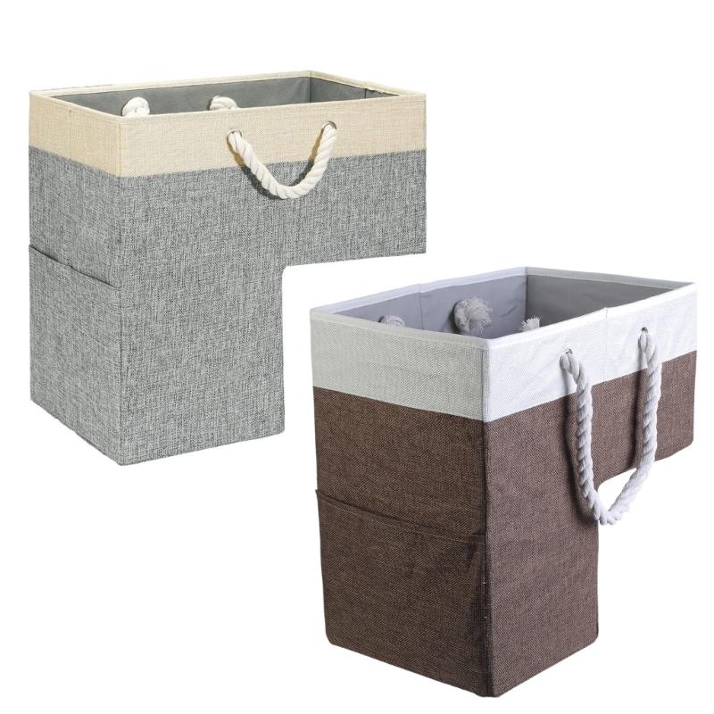 Stair Basket with Cotton Rope Handle for Carpeted Stair Foldable Storage Basket Suitable for Toy Clothes Book Sundries