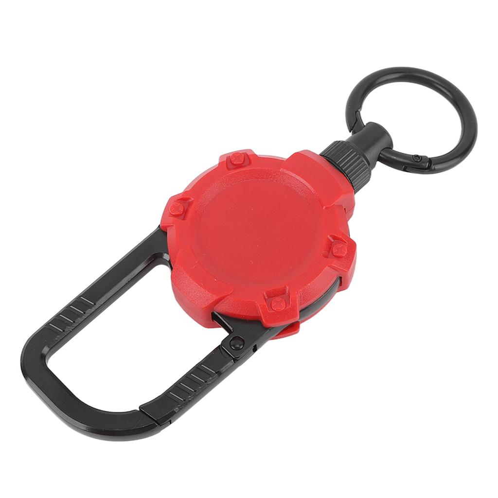 Magnetischer Einziehbarer Schlüsselanhänger Edelstahldraht Easy Pull Schnalle Karabiner Schlüsselanhänger Rot