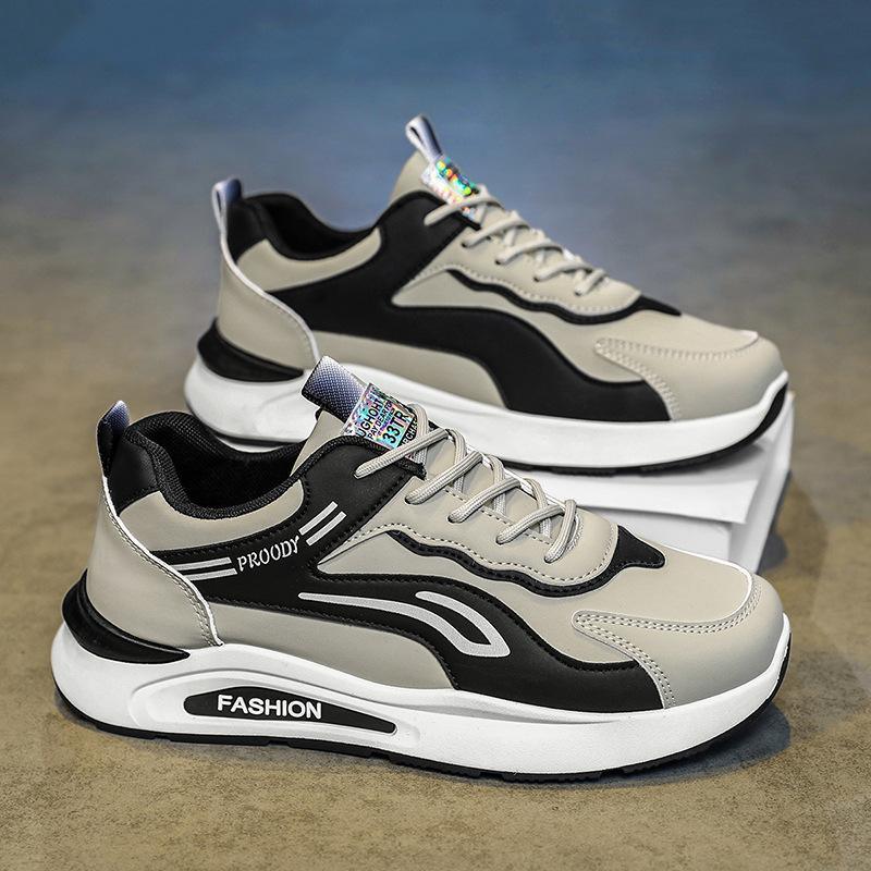 Spring and Autumn Casual Shoes, New Leather Running Shoes, Sports Shoes, Waterproof and Non-slip Moisture D