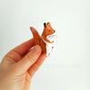 A fox and bunny with love hug home cartoon mini resin figurine ornament