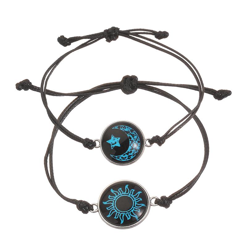 

2 шт./компл. светящийся браслет для пары «солнце и луна» для женщин и мужчин, любовная веревка, подвеска, дружба, девушка, вечеринка, ювелирные изделия, подарок