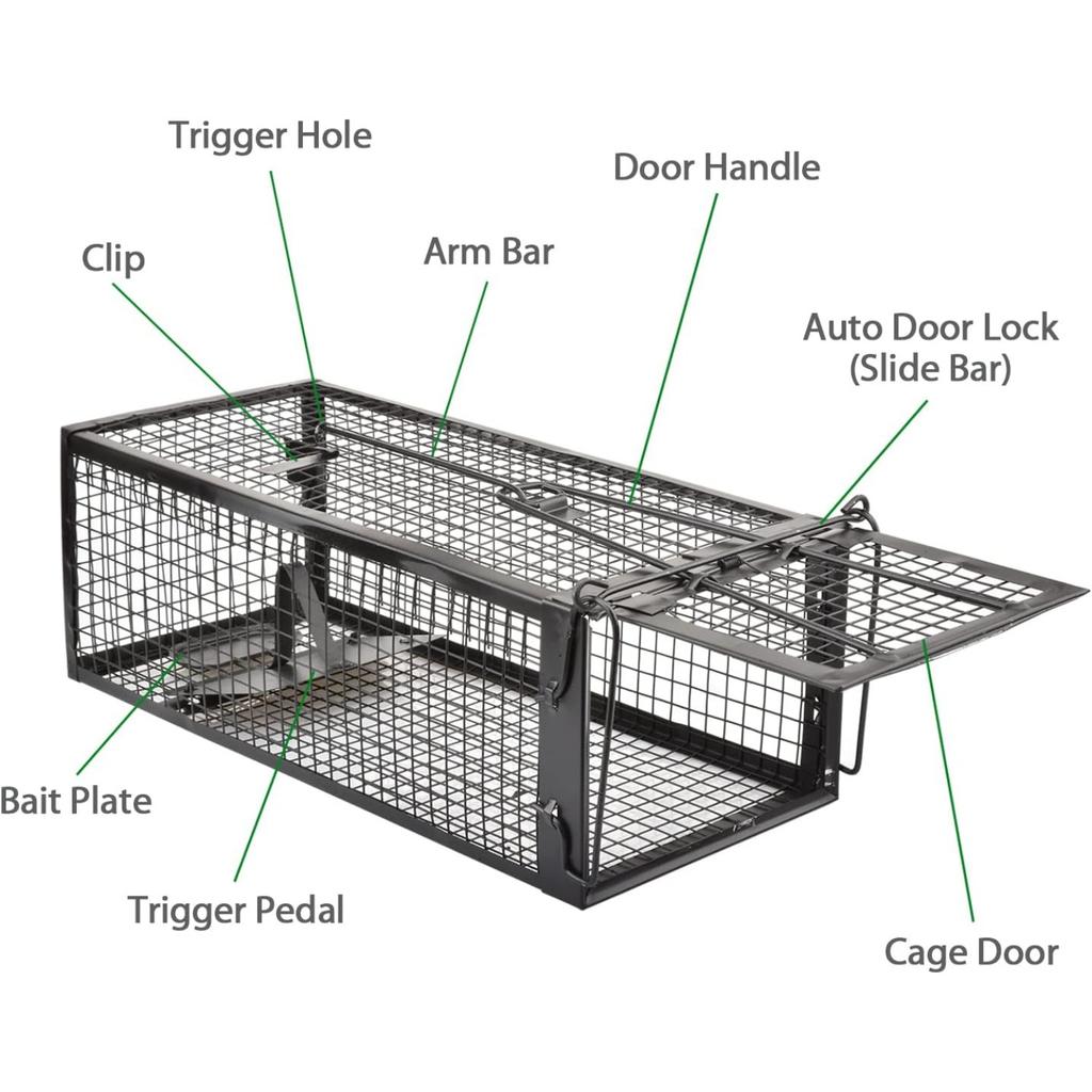 Pachet de 2 Capcane Umane pentru Șoareci și Șobolani vii pentru Interior și Exterior (Negru)