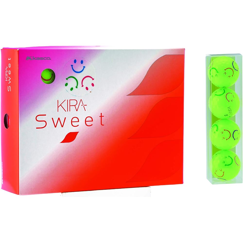 Kasco Kira Sweet Golf Balls for Women with Character Mark Lime 1 Dozen (12 Pieces)
