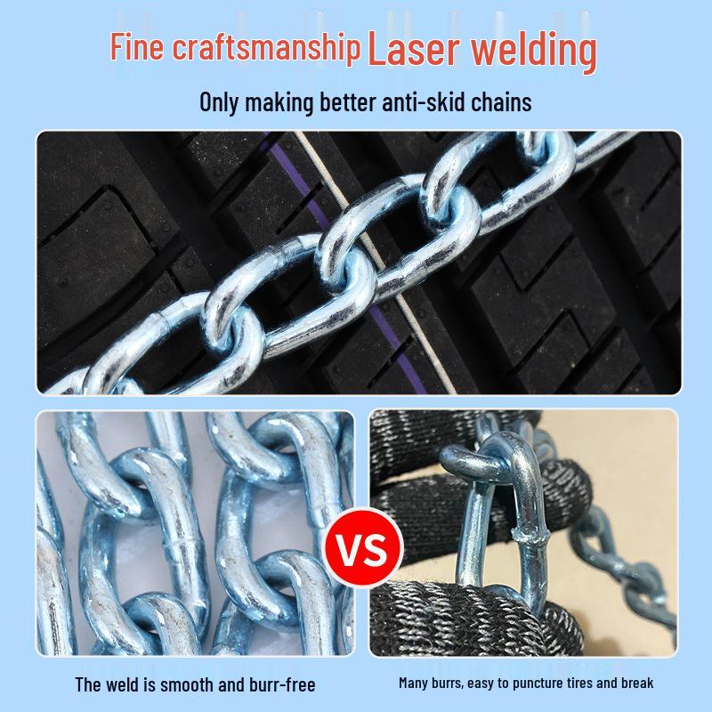 Universal Car Tire Anti-Skid Chains for Sedans, SUVs, Trucks, Off-Road Vehicles, Vans, and Small Cars