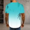 Men Plus Size Round Neck Short Sleeve Clover Printed T Shirt White Green Casual