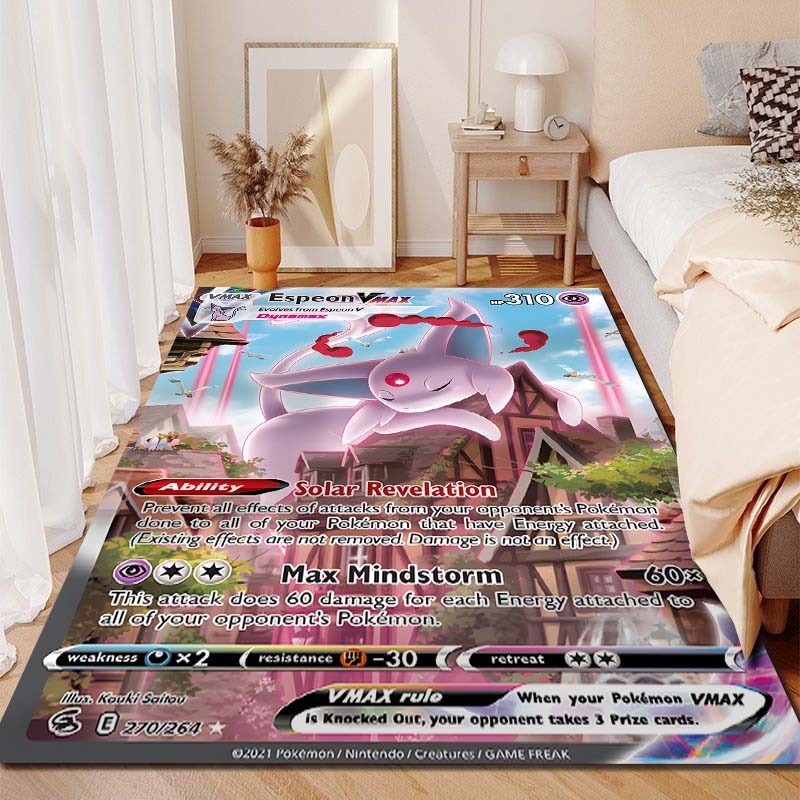15 Misure Tappeto Stampa Clan Pokémon Eevee per Soggiorno Camera da Letto Stanza dei Bambini Decorazione Casa Tappeto Area Divano Guardaroba Tappetino