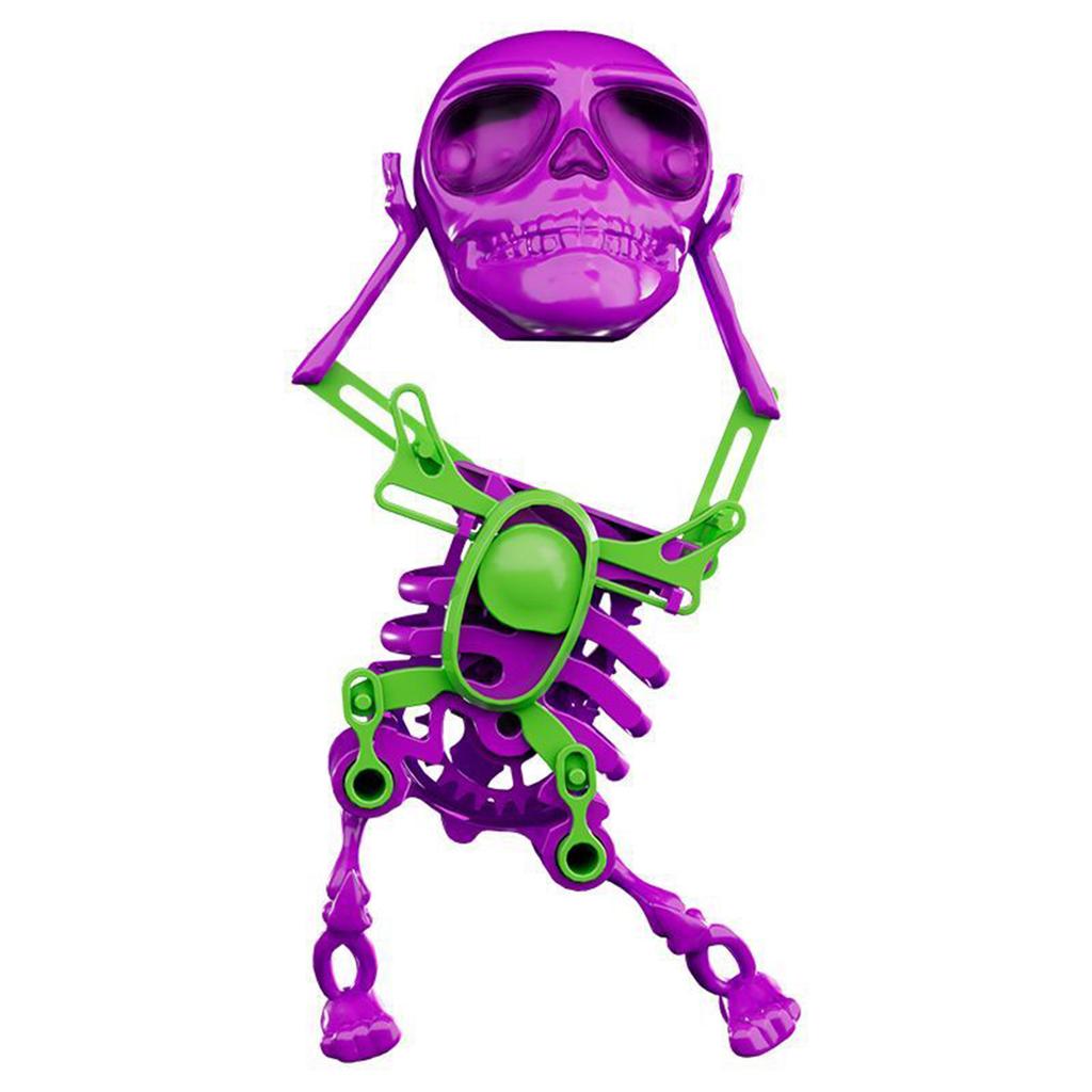 3D Printing Dancing Skull Man Toy Luminous Shaking Head Sand Carving Gears Spring Up Toys for Children Gift Party Accessories