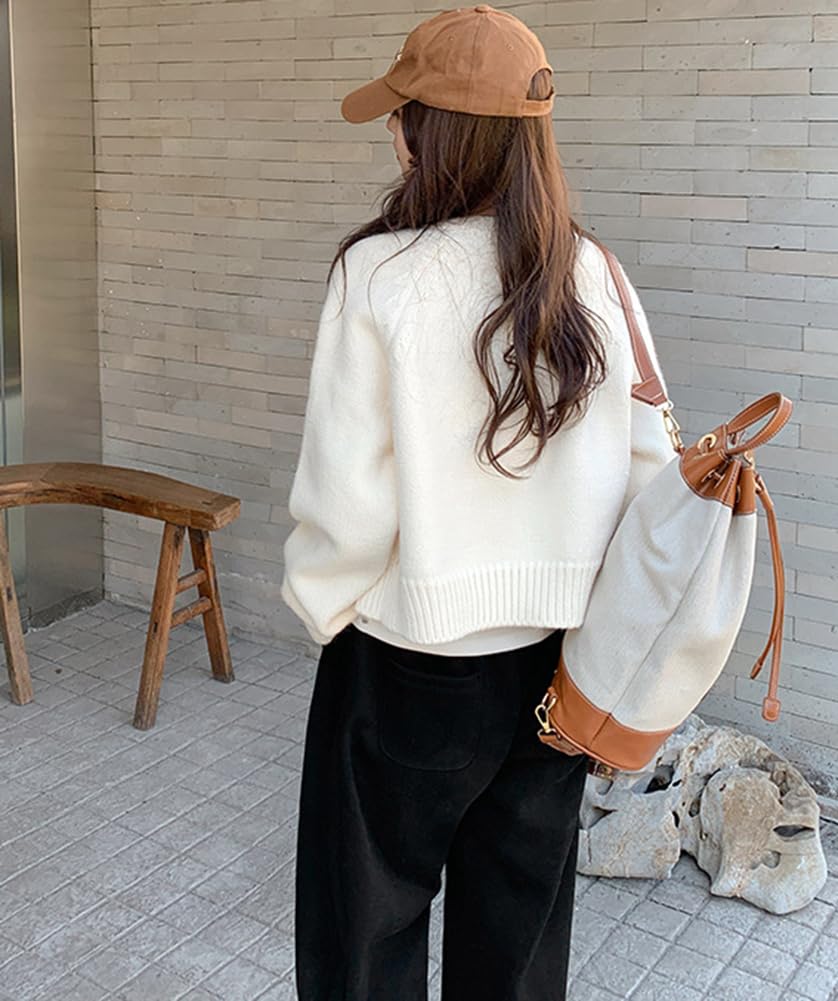 TASOGARA Cardigan Knit Long Short Solid Loose One Size Fits All Free Women's Sweater, Sleeve, Length, Fall/Winter, Casual, Color, Stylish, Fit, (JP,