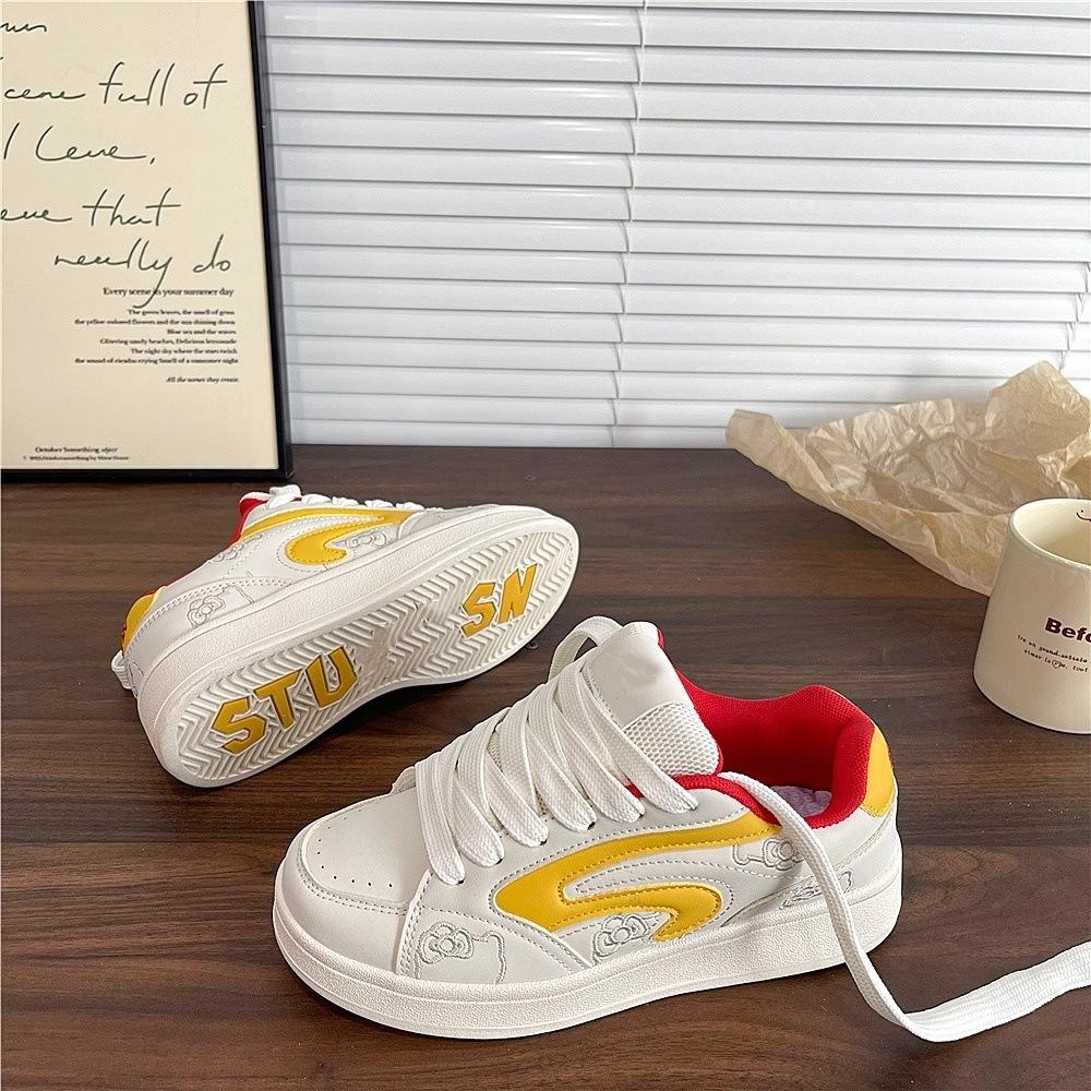 Platform White Shoes Women's Summer New Niche Versatile Breathable Student Sports Board Shoes