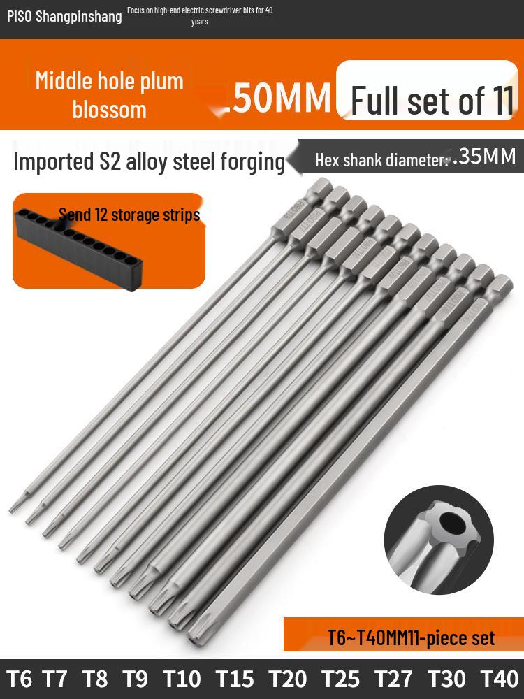 Hex Socket Air Impact Driver Bit Set: 1/4 Extended Wrench, Sizes 6T-30T, Electric Screwdriver, Strong Magnetic