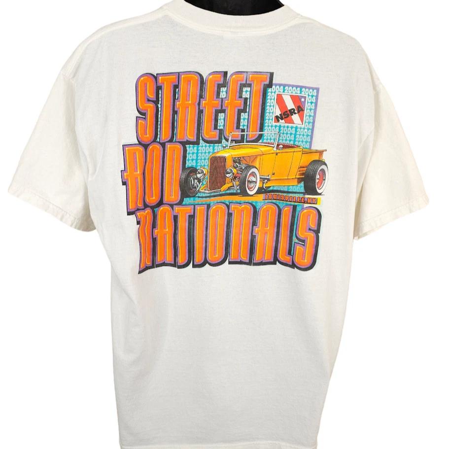 

Vintage NSRA Street Rod Nationals T Shirt Mens Size XL White Y2K Louisville KY L