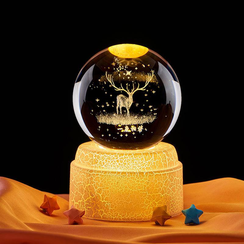 Starry Sky Luminous Crystal Ball Night Light – Creative Desktop Ornament & Gift for Birthdays or Graduations