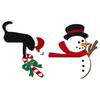 Creative Doorway Art Decorations Christmas Wooden Door Corner Sign, Santa Snowman Cat Cartoon Holiday Home Decor Ornaments Frame Decor, Reusable