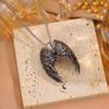 Retro Angel Wing Pendant Necklace: European & American Style for Men & Women