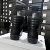R-o Designer Men Shoe Full Black Leather Ankle Boot Sneaker High Top Casual Shoes Jumbo Laces Zipper Women Boots Flat Sneakers