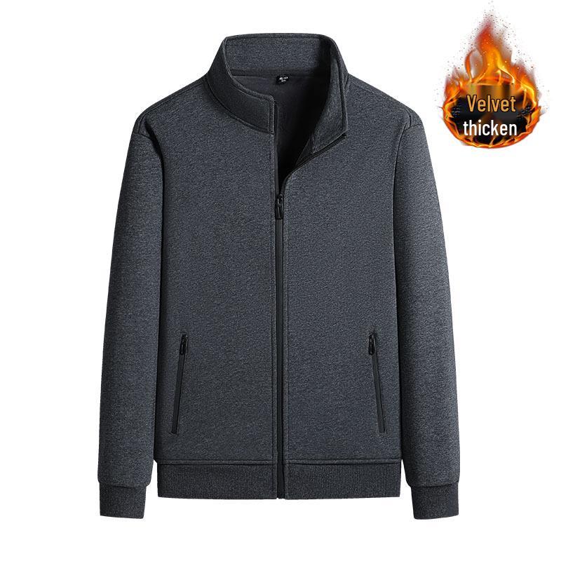 Men's Cotton Stand-up Collar Tracksuit: Spring/Autumn Hoodie & Pants Set for Sports and Casual Wear