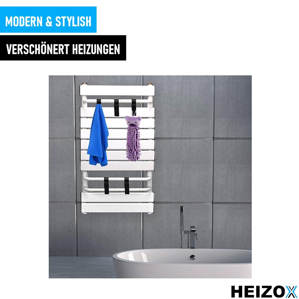 HEIZOX Handtuchhaken 2 Stk Rundheizkörper Handtuchhalter Heizung Haken
