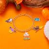 Halloween-Serie Fliegende Katze Skelett Geist Anhänger Armbänder für Damen Handgemacht Dicke Kette Charm-Armband Party Schmuck Geschenke