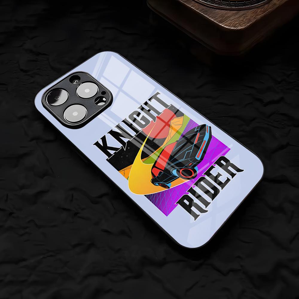 Cool K-Knight Rider Phone Case For IPhone 17 Air 16 E Pro Max 15 14 13 Mini 12 Pro 11 Max Plus Black Glass Cover