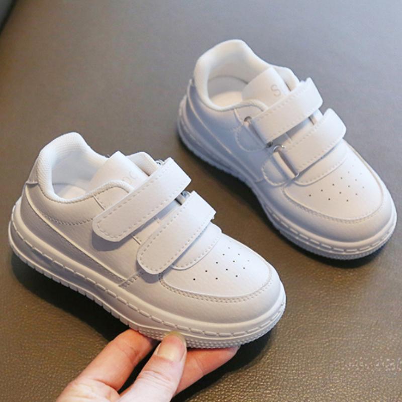 Children's White Shoes, Spring and Autumn Boys' Sports Shoes, White Girls' Casual Board Shoes, Soft Soled Baby Shoes