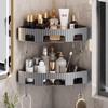 2-Tier Black Bathroom Corner Storage Shelf Set