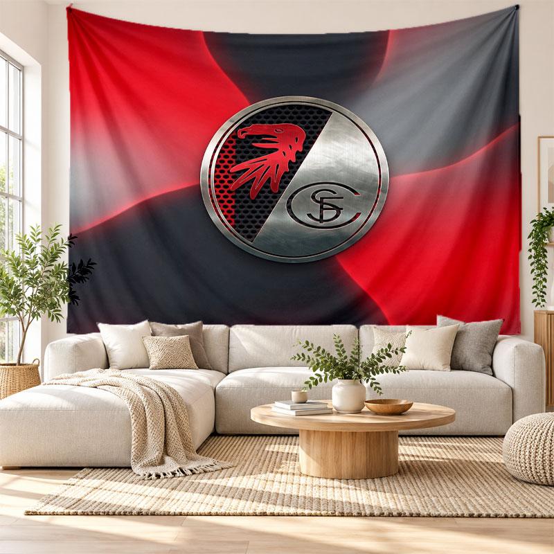 SC Freiburg FC Wall Tapestry, Soft Fabric Wall Hanging, Decorative Backdrop For Bedroom Home Wall Art