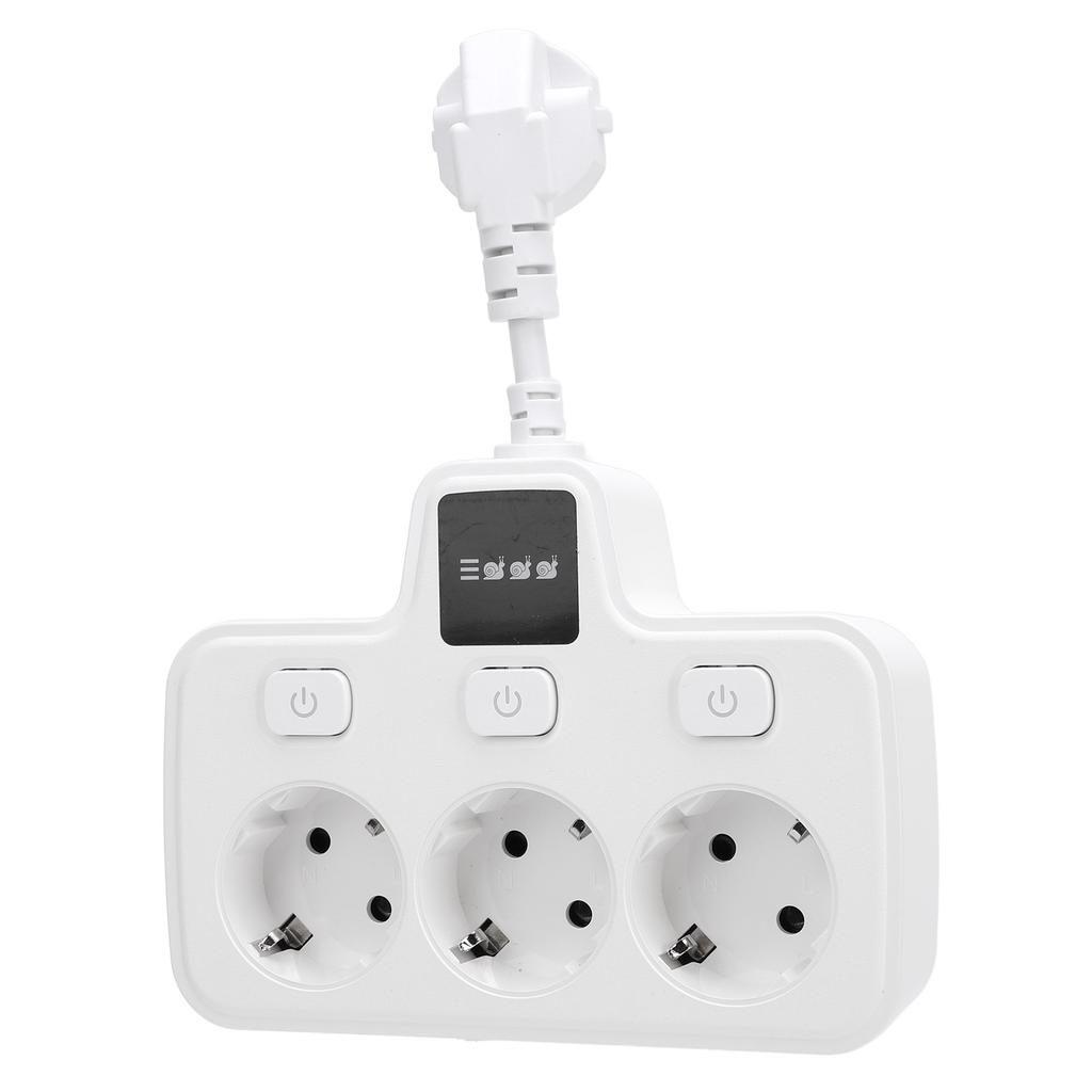 Steckdose mit unabhängigem Schalter Mehrfachsteckdosenadapter 3-fach 2-polig AC Schutzkontaktsteckdose