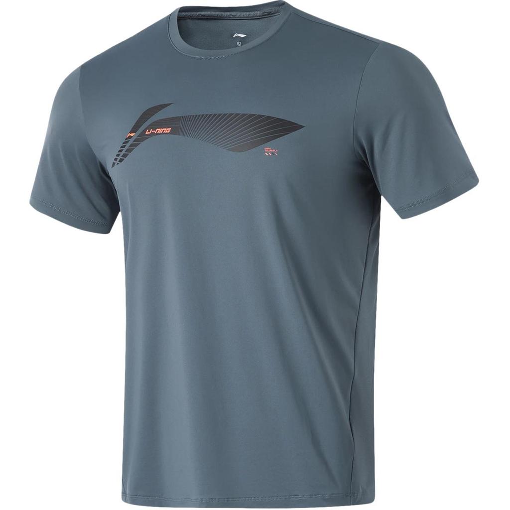 Li Ning Fitness Series Logo Buchstaben Rundhals Bequem Atmungsaktiv Kurzarm T-Shirt Herren T-Shirts Luo-Dai-Qing ATSU021-6
