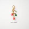 Mobile Phone Lanyard Cute Peach Fruit Phone Charm Couple Keychain Bell Orchids Flower Keyring for Keys Hangings Charm