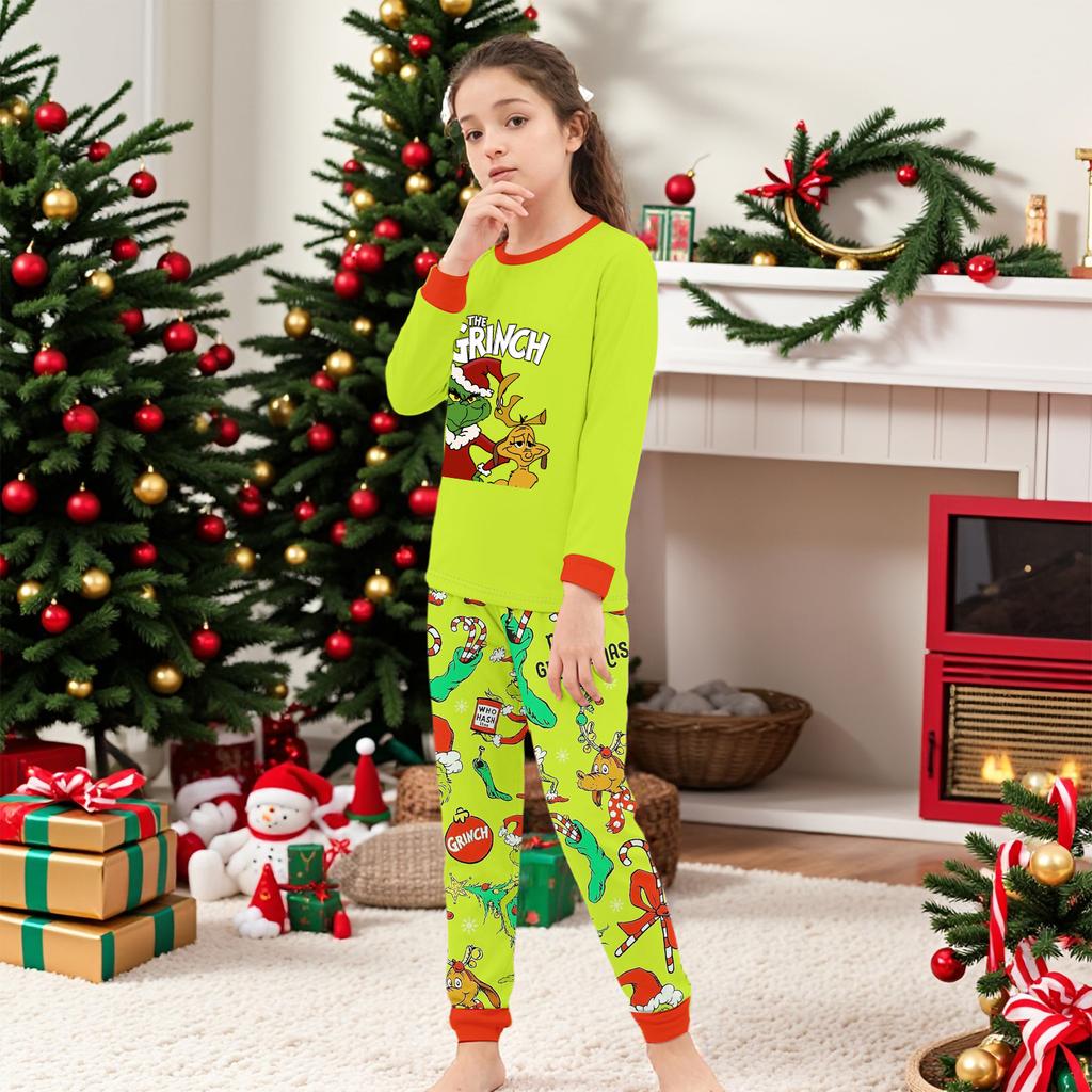 Christmas Prints Family Matching Long Sleeve Tops+Parhts Set Family Matching Sets