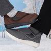 Wide Toe Box Elderly Warm Shoes Men Women Hook & Loop Plush Walking Shoes Winter Casual Cotton Footwear Size 35-46