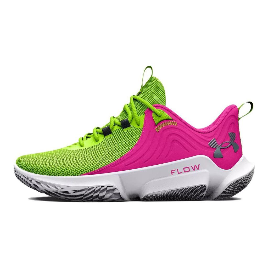 Under Armour Flow FUTR X 2 Lime Surge Rebel Pink Unisex Tenisky Zelené 3026288-300