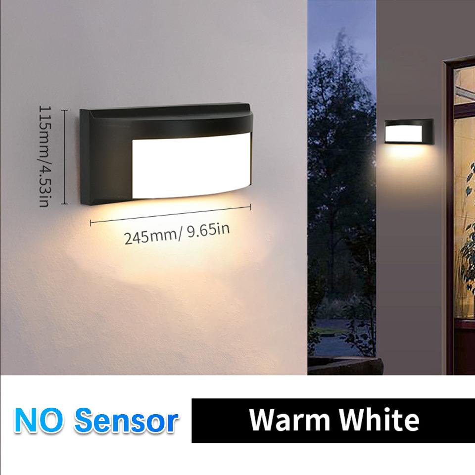 Outdoor Indoor Wall Light Motion/NO Sensor LED Wall lamp IP55 Waterproof AC85-265V ABS 16/30W For Porch Railing Fence Yard Patio