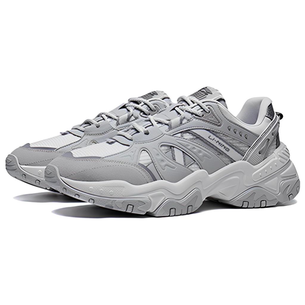 Li Ning New Tou 2.0 Textile, Synthetic Leather, Leather Cushioning Slip Resistant Abrasion Resistant Low Top AGLS051-1