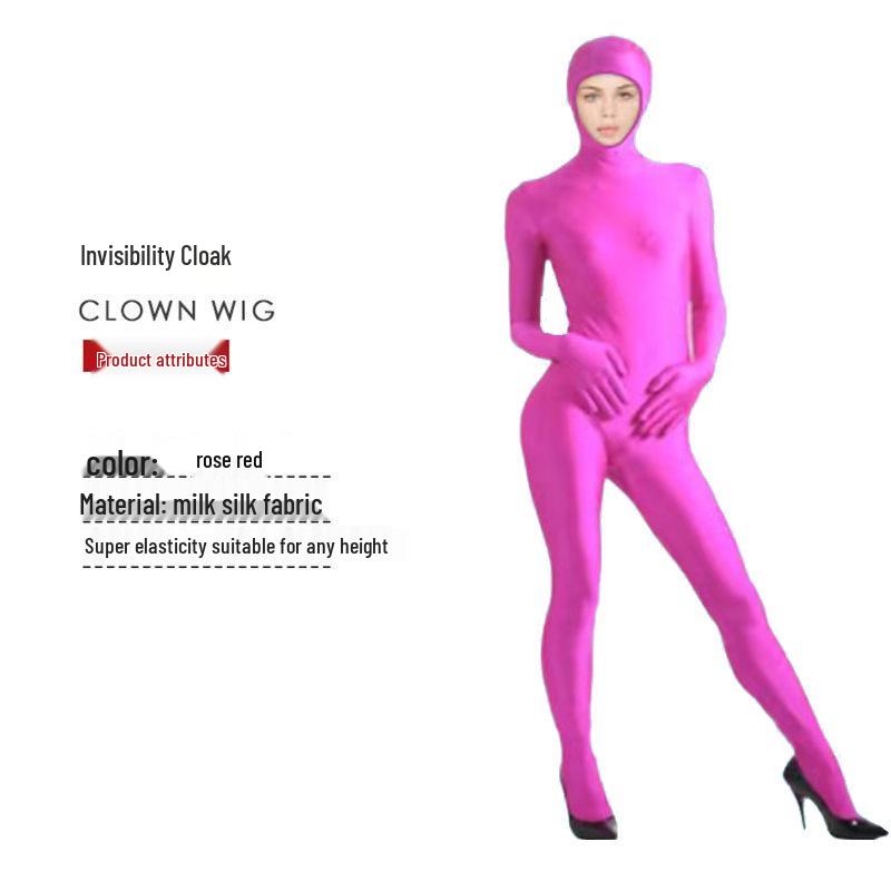 Herren Schwarzer Ninja Cosplay Anzug - Erwachsener Halloween Unsichtbarkeits-Jumpsuit für Bühnenauftritte.