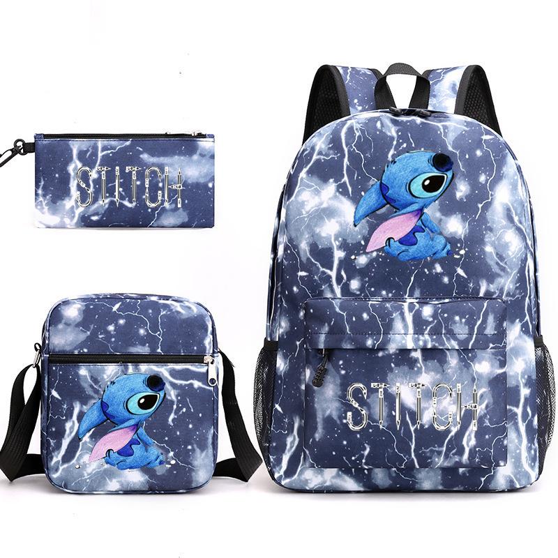 Printed Schoolbag Three-Piece Set, Primary And Secondary School Schoolbag, Backpack, Shoulder Bag, Pencil Bag.