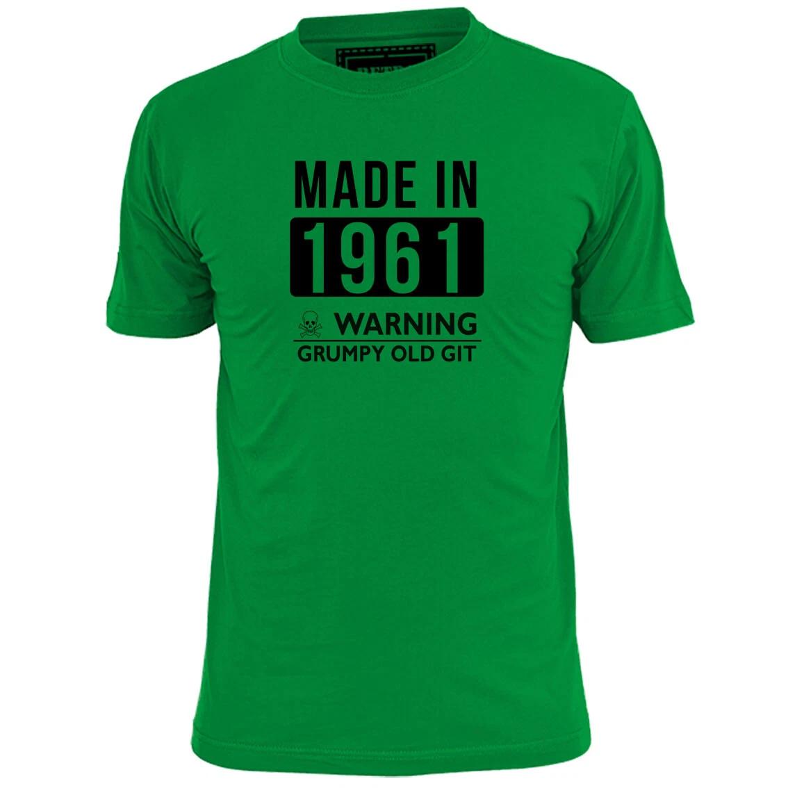 Mens Made In 1961 Grumpy Old Git Funny Rude T shirt M