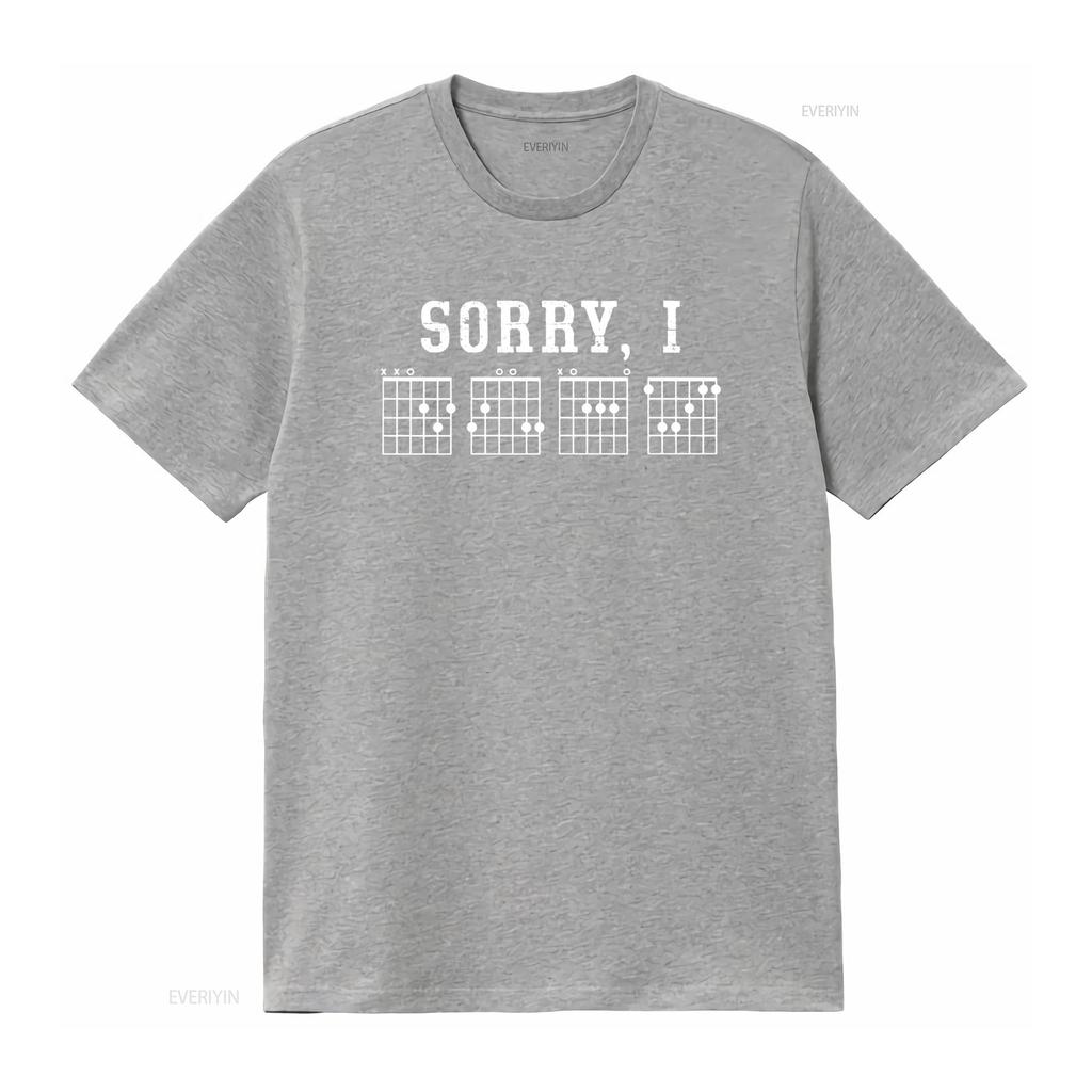 Sorry I Dont Care Guitar Chords Guitarist T Shirt vintage Washed Top For Everyday Wear streetwear designer clothes fashion