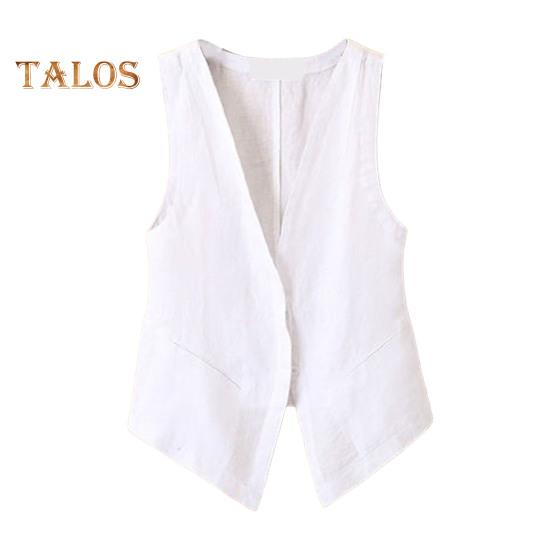 

Женский жилет без рукавов, однобортный, короткий, в западном стиле, винтажный кардиган, чистый цвет, глубокий V-образный вырез, повседневная повседневная одежда, женский жилет XXL белый