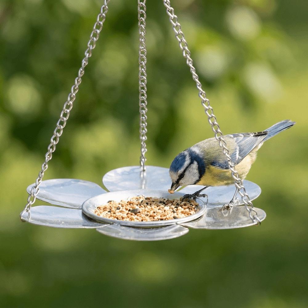 Metal Tray Hanging Bird Feeder Large Capacity Bird Bath Parrot Feeding Station  Garden Decoration