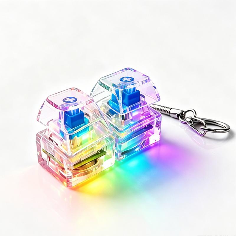 Key Keyboard Keychain Keyboard Fidgets Toys Keycap Stress Relief Clicker Keychains Decompression Toy Button Keycap Key Chain