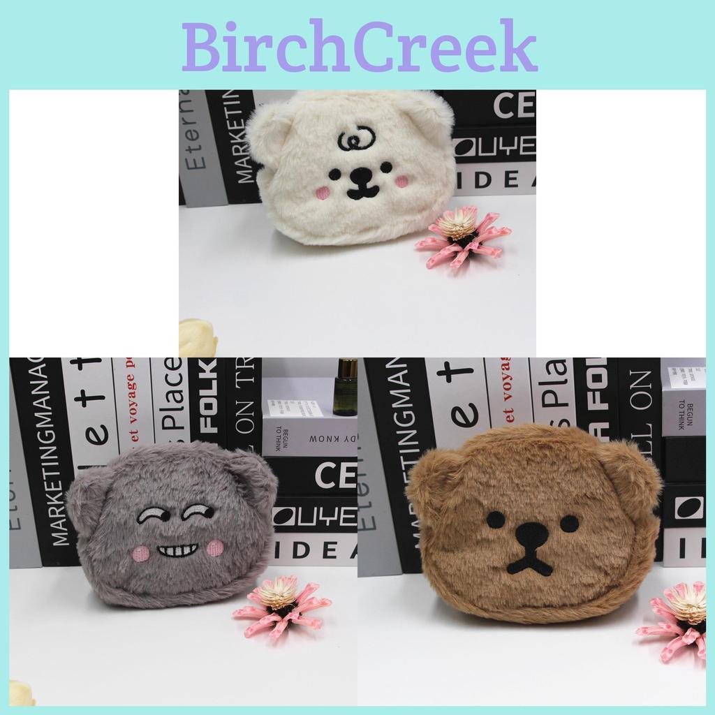 Plush Cartoon Bear Coin Purse With Embroidered Animal Design For Girls And Teens