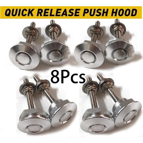 (8Pcs) Push Button Quick Release Car Bumper Hood Lock P Clip Bonnet Latch Kit