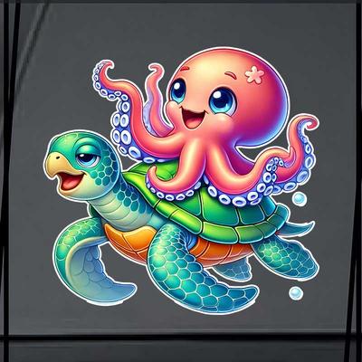 Cute Octopus Car Sticker Vinyl Decal Waterproof Rear Window Motorcycle Camper Bumper Truck Laptop Decoration TM388