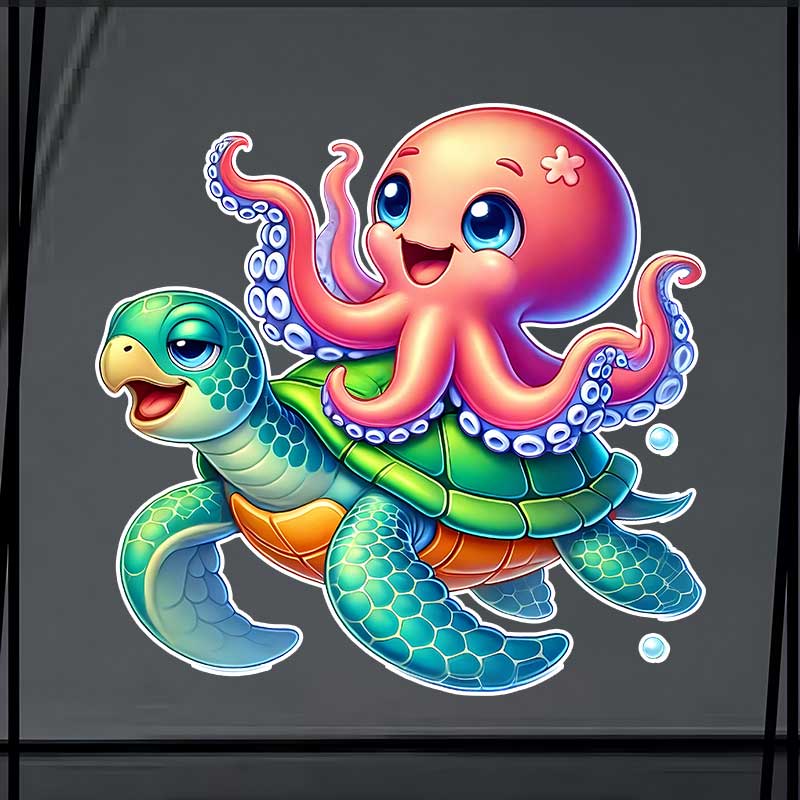 Cute Octopus Car Sticker Vinyl Decal Waterproof Rear Window Motorcycle Camper Bumper Truck Laptop Decoration TM388